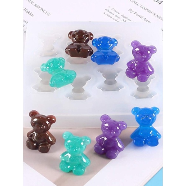 Khuôn silicone hình Gấu làm handmade resin - CUTE BEAR SILICONE MOLD