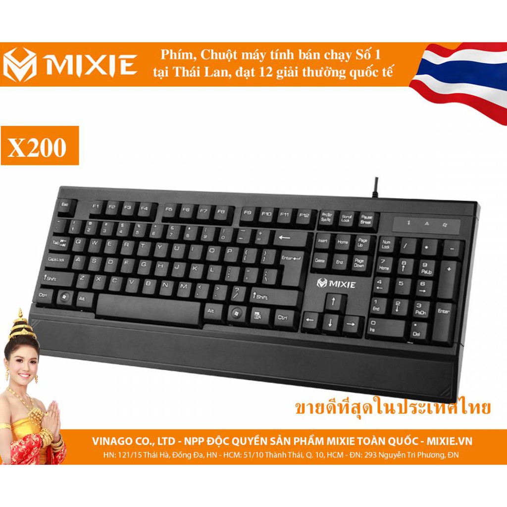 Bàn Phím Có Dây MIXIE X200 - Chính Hãng - Bảo Hành 12 Tháng.