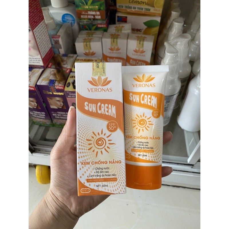 Kem chống nắng Dưỡng trắng Giữ ẩm Sun Cream Veronas 50ml .