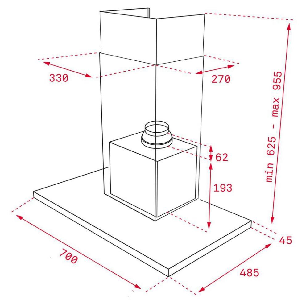 Máy hút khói khử mùi dạng phẳng 70cm Teka DLH 786T