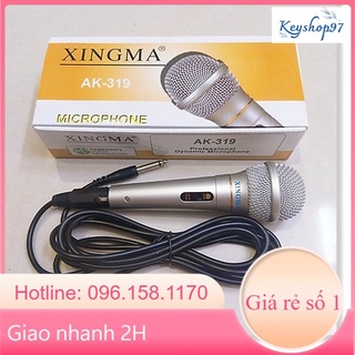 Mic hát karaoke giá rẻ, mic karaoke xingma ak-319, mic hát có dây chống hú cao cấp