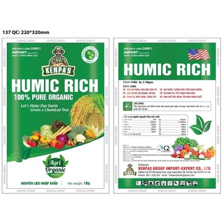 Phân bón humic rich.vua ra rễ . đâm chồi ra rễ,phục hồi cây sau thu hoạch-loại 1kg
