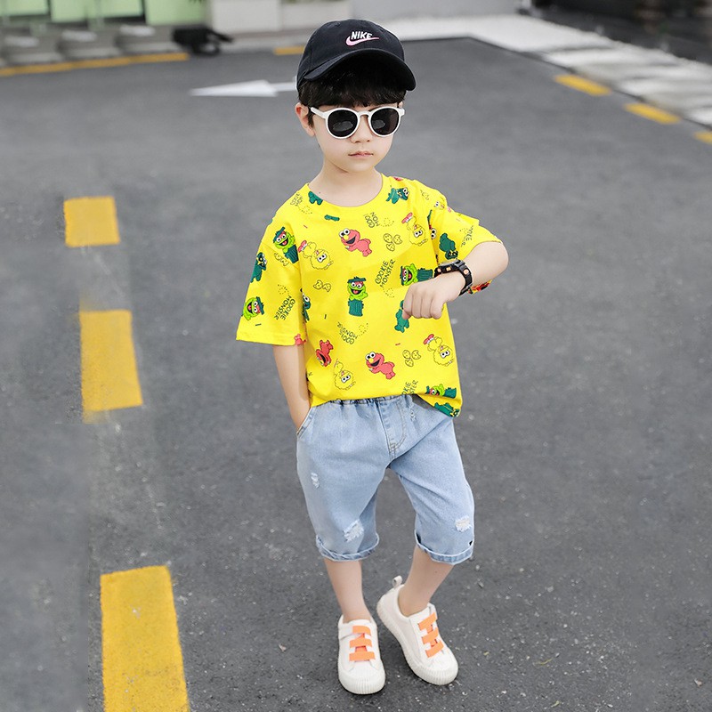 [XẢ KHO] BT12⚡Size80-120⚡set/bộ áo thun xịn+quần jean bé trai⚡Thời trang trẻ Em hàng quảng châu freeship