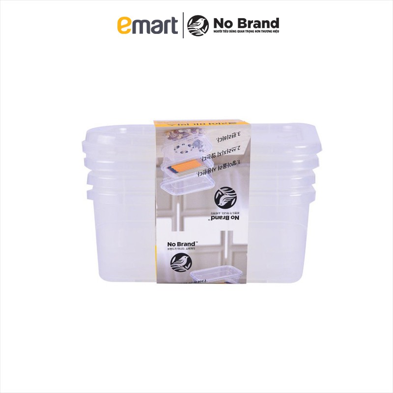 Bộ 3 Hộp Nhựa Trong Suốt No Brand 17,6 x 11,7 x 7,05cm - Emart VN