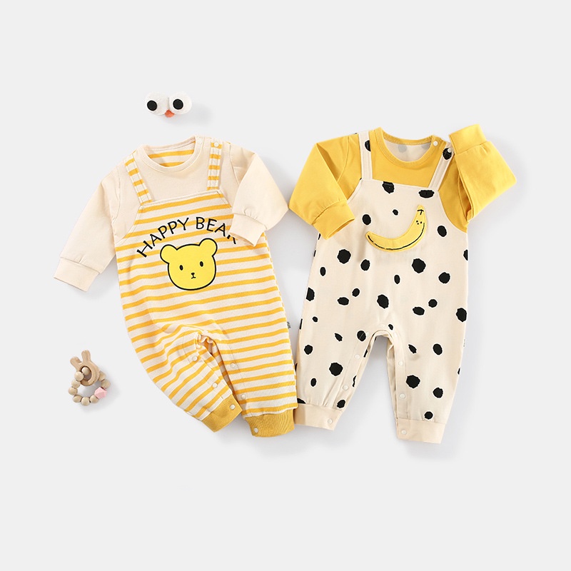 Body yếm chuối cho bé, bộ body liền thân BD035 cho bé 3-13kg