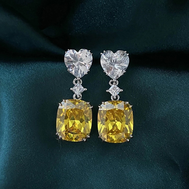 Bông Tai Đính Đá Zircon Màu Bạc Sang Trọng Thời Trang Cho Nữ