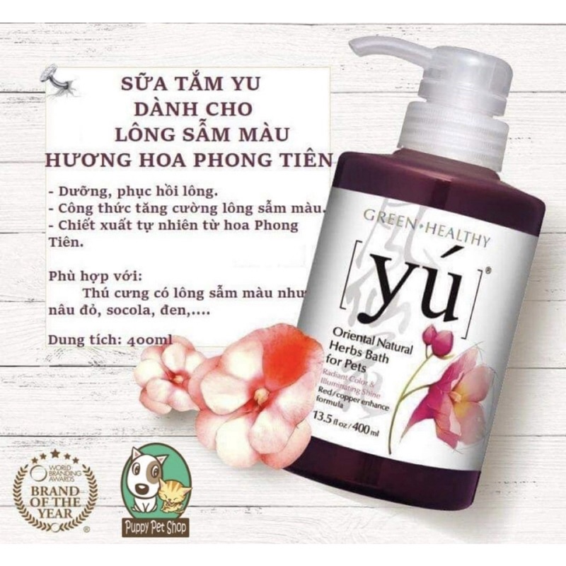 [ 400ml zin ] Sữa tắm Yú cao cấp cho chó mèo