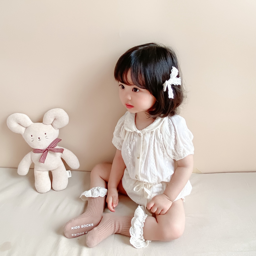 Bộ áo tay ngắn + quần sooc cho bé phong cách Hàn quốc ảnh thật