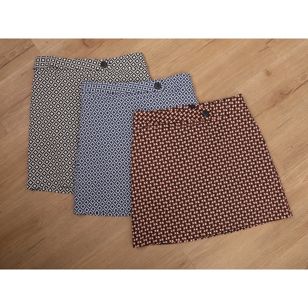 Quần váy chữ dáng chữ A họa tiết ô nhỏ , chất liệu kaki giãn thiết kế TK FASHION - QVK261