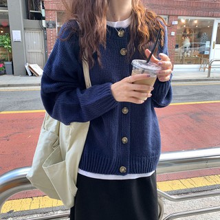 (ORDER) Áo khoác len cardigan dáng basic đơn giản vintage nhẹ nhàng Hàn Quốc nhiều màu (New Arrival)