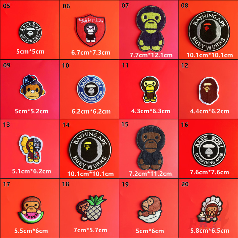 Miếng vá quần áo hình Bape AAPE Series 01 - JDM phong cách Hip Hop