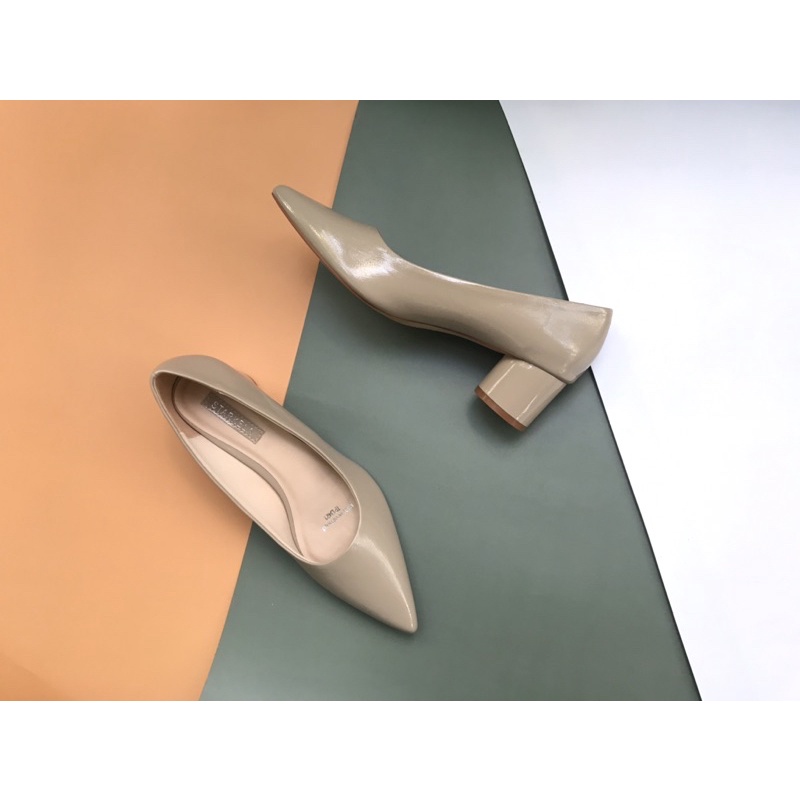 Giày bít mũi vuông mũi nhọn 5 phân starkela êm chân size 36