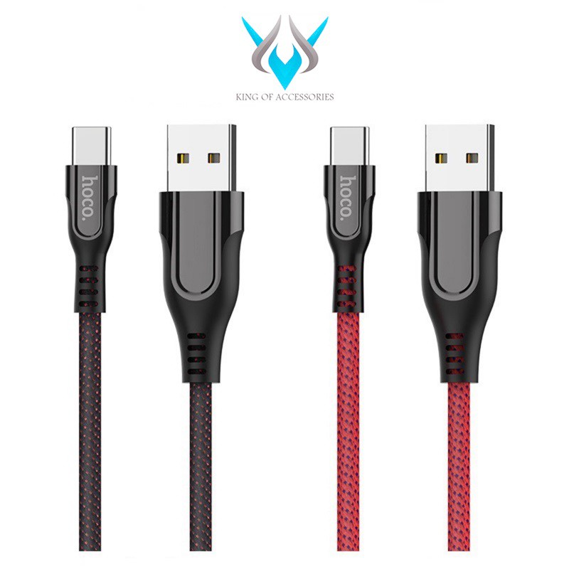 Cáp và truyền dữ liệu cổng Type-C Hoco U54 2.4A dài 1.2A (hỗ trợ QC3.0 và có đèn báo sạc)