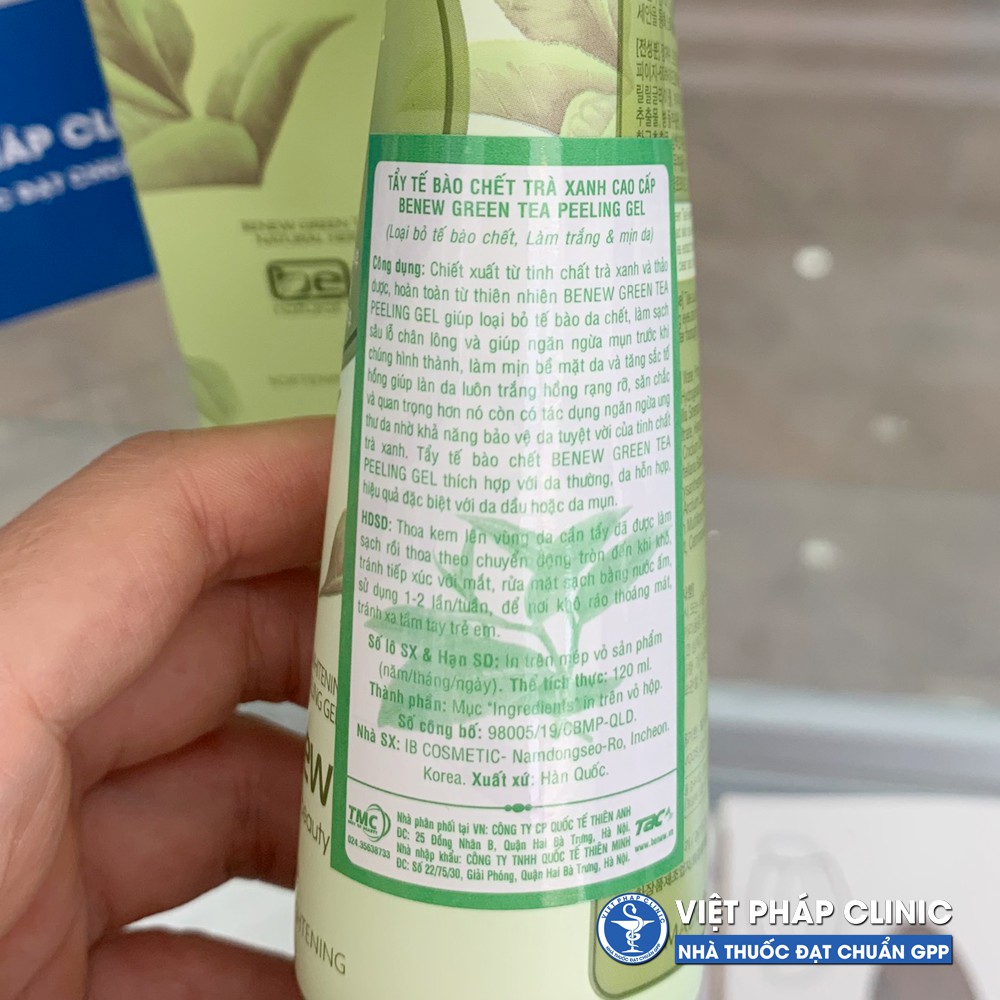 Tẩy Da Chết Trà Xanh Sạch Mụn, Trắng Da BENEW GREEN TEA PEELING GEL