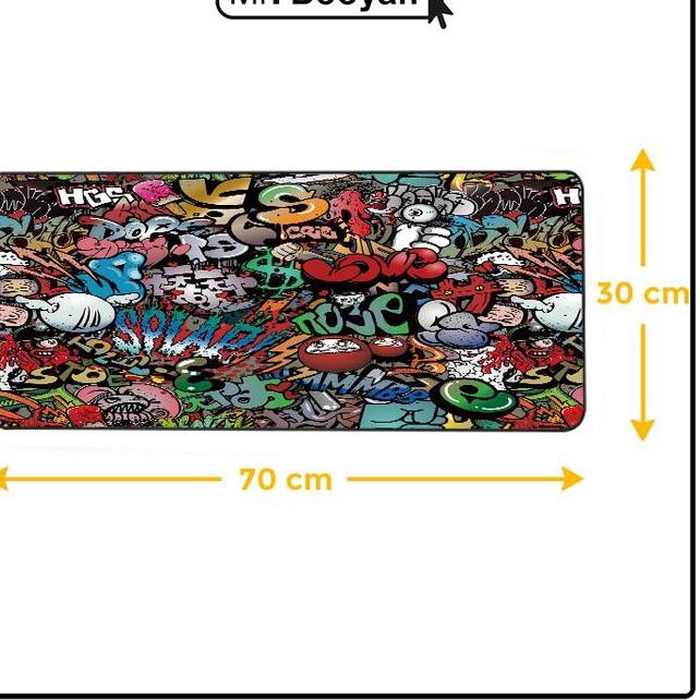 Miếng Lót Chuột Chơi Game Họa Tiết Graffiti Xl - 70x30 cm - 70x30cm