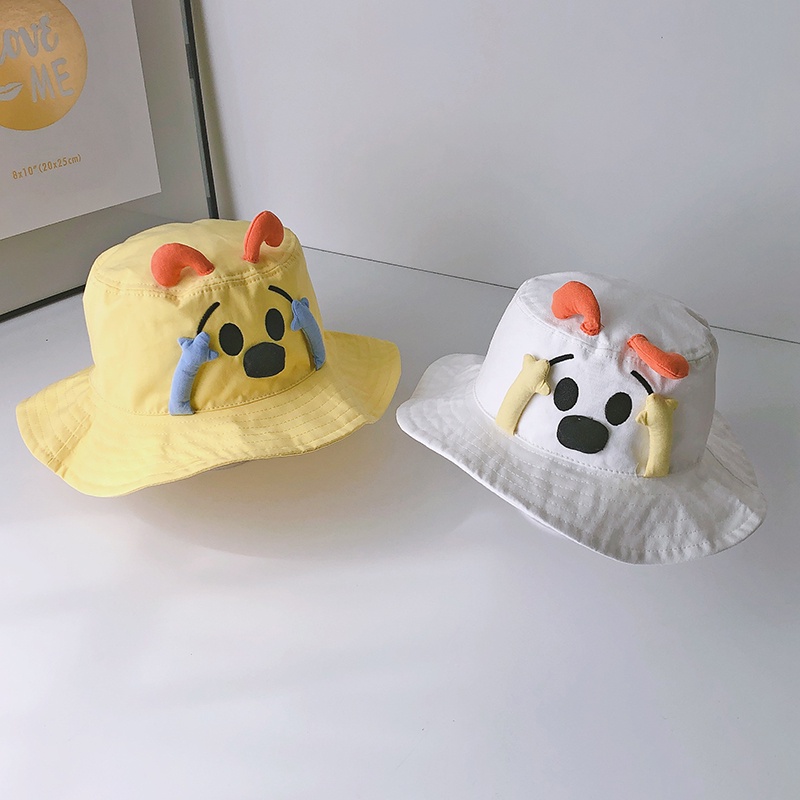 Nón Tai Bèo Mỏng Che Nắng Họa Tiết Biểu Cảm Dễ Thương Thời Trang Mùa Hè Cho Bé