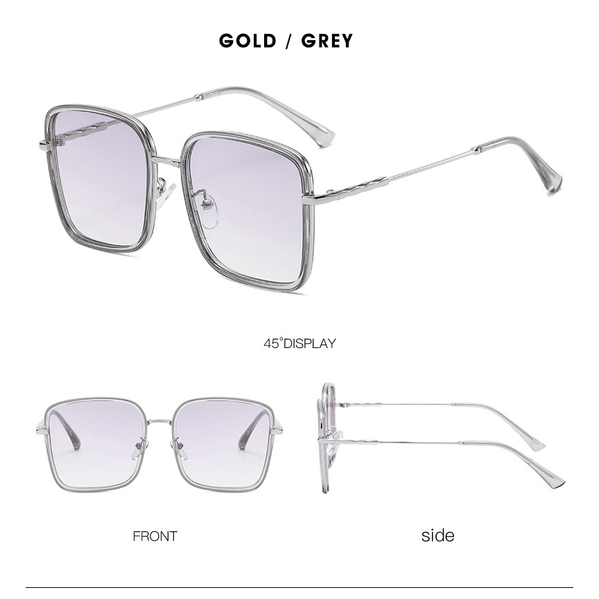 Kính mát thời trang gọng kim loại lớn cổ điển cho nam nữ