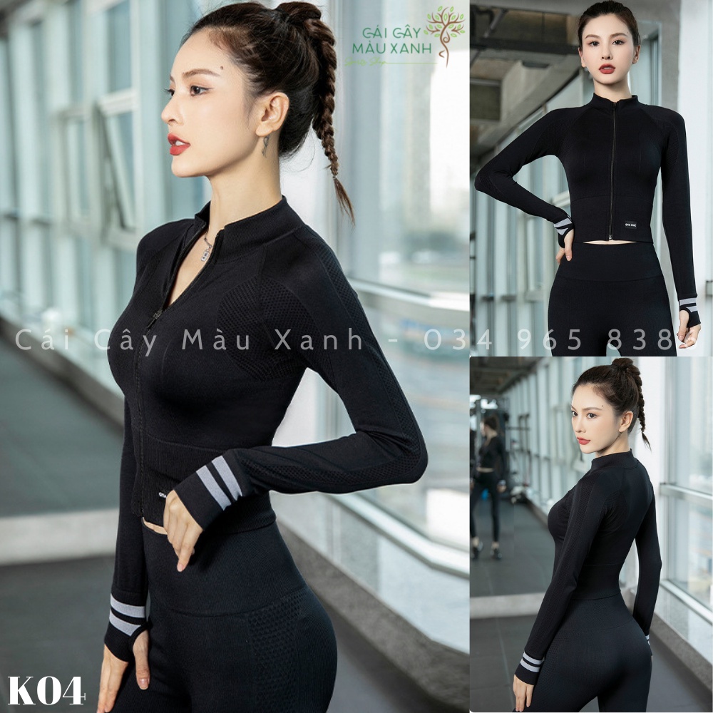 Áo Khoác Thể Thao GC Dáng Croptop Tay Dài