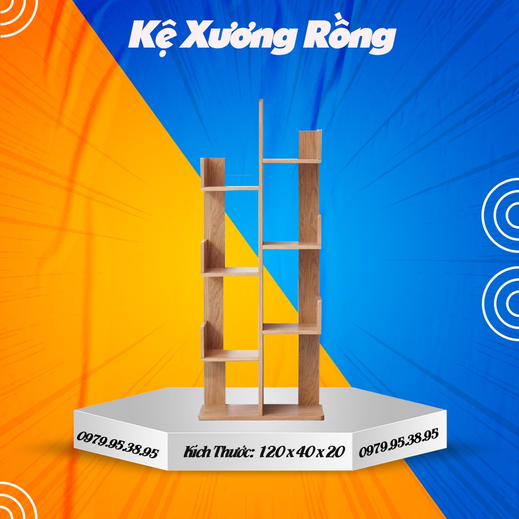 Kệ Gỗ Xương Rồng to, kệ sách đa năng xinh xắn, đa năng, bền đẹp chất gỗ MDF 40cm x 20cm x 120cm dày 12mm dễ lắp ráp BIG