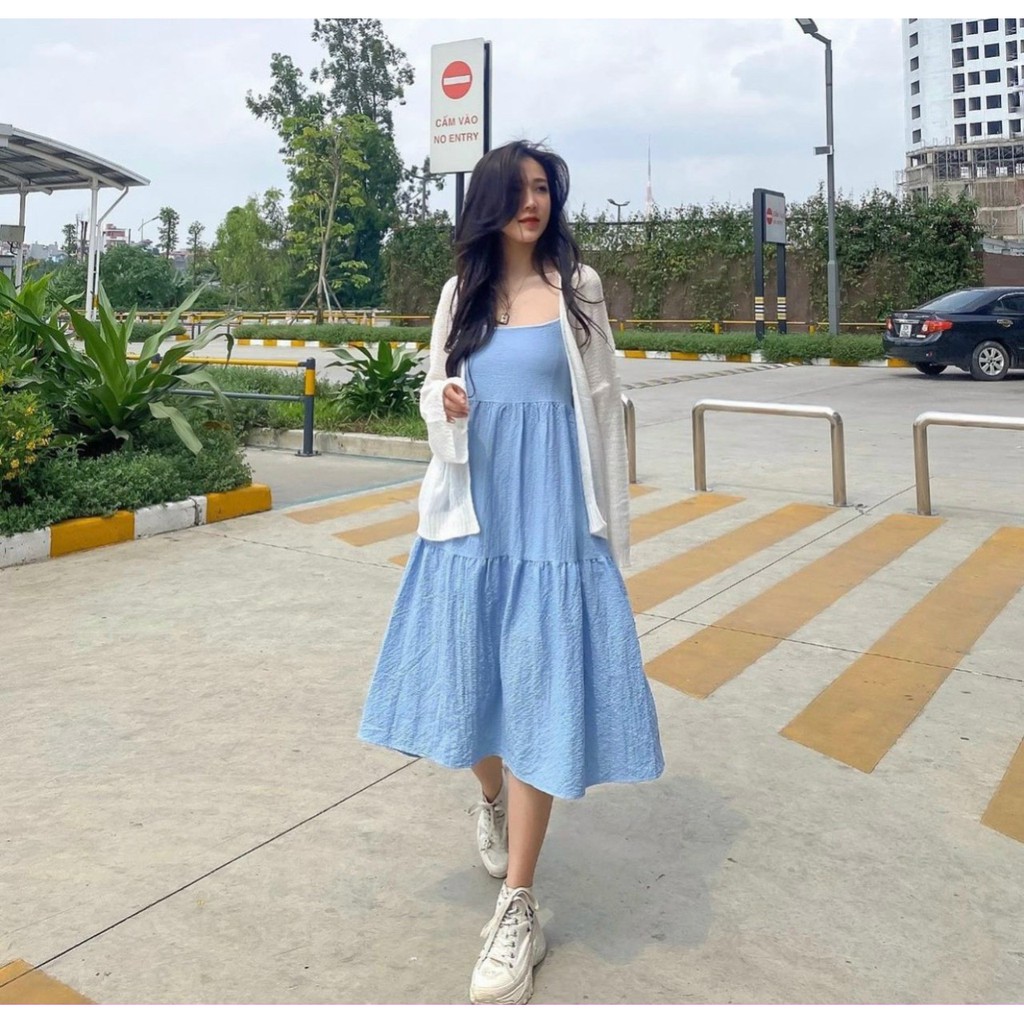 Set đầm nữ đẹp, đầm xòe hoa nhí, kiểu dáng trẻ trung, hàng đẹp may kỹ, 2 lớp, phom dưới 54kg- tùy chiều cao . | BigBuy360 - bigbuy360.vn