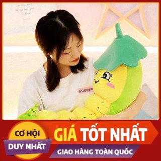 Gấu bông sâu đậu - thú nhồi bông sâu đậu cao cấp 100% là bông gòn 3d - siêu mềm mịn 70cm - 1m2