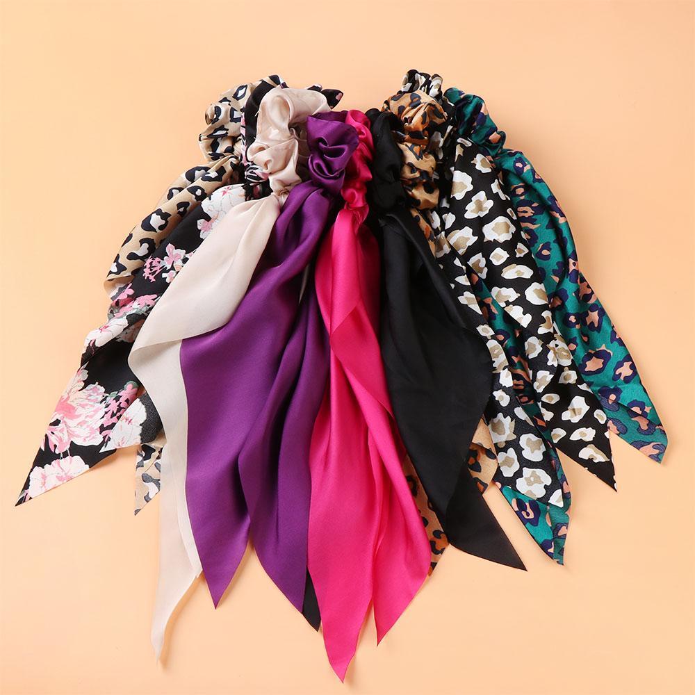 YOLA Dây Buộc Tóc Vải Satin Co Giãn In Họa Tiết Hoa Phong Cách Boho