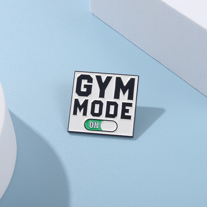 Ghim cài áo QIHE JEWELRY hình chữ Gym Mode độc đáo thiết kế thời trang cá tính cho nữ