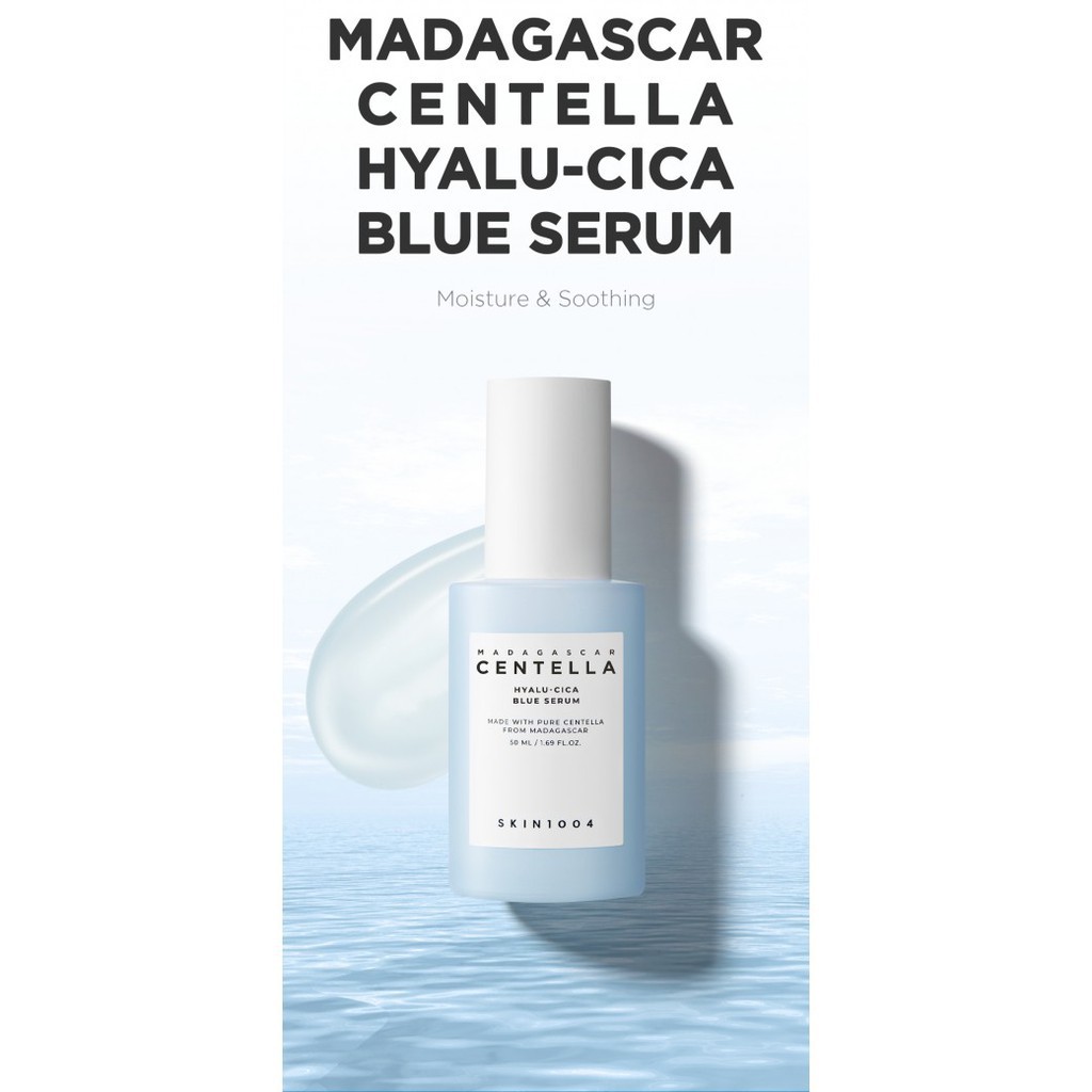 Tinh Chất Cấp Ẩm, Giảm Mụn, Dưỡng Trắng Da Skin1004 Rau Má Madagascar Centella Hyalu Cica Blue Serum 50ML