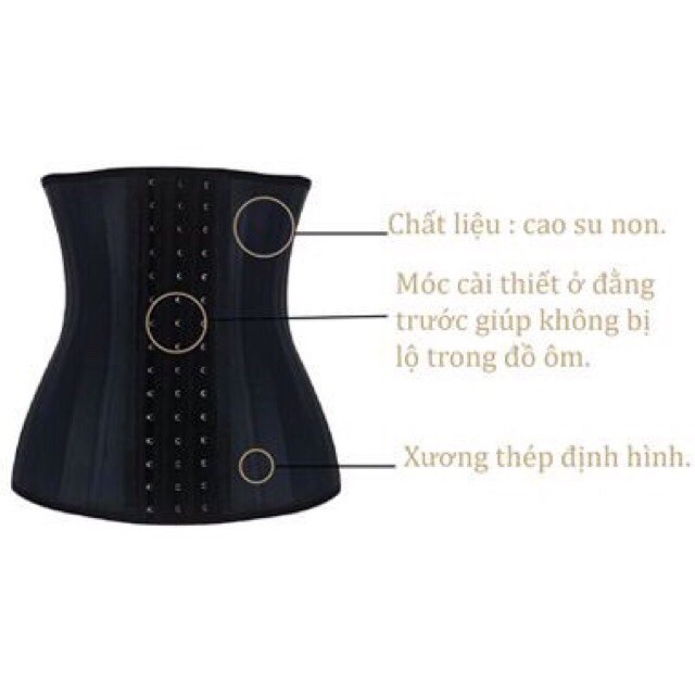 Đai Gen Nịt Bụng Định Hình LATEX 9 Xương 25cm