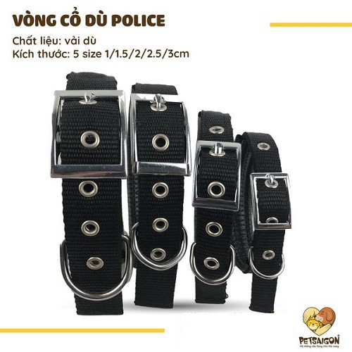 VÒNG CỔ DÙ DẠ QUANG POLICE CHO CHÓ