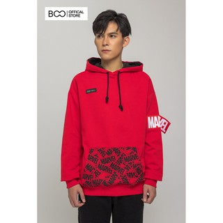 Áo Hoodie BOO Nỉ Có Mũ Nam Nữ Unisex Dáng Rộng Logo Marvel In TrànTúi Áo