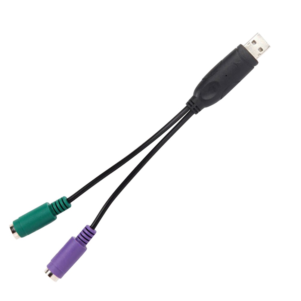 MERSSAVO Dual PS2 Female To USB 2.0 Male Converter-Adaptor Cable Wire For Mouse Keyboard