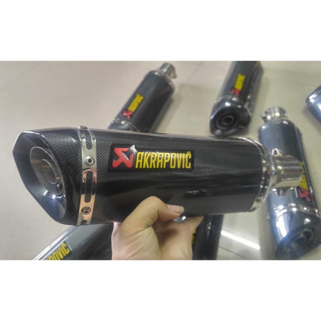 Pô AKRAPOVIC nhập full cổ bầu hơi inox gắn EXciter, winner, raider, fz, wave, dream, sirius..vv