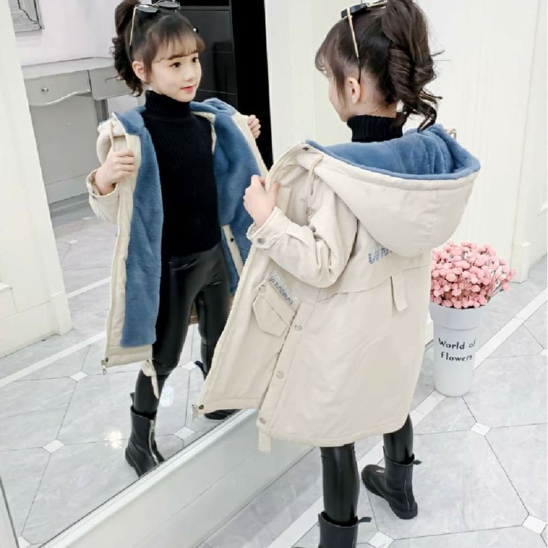 ÁO KAKI LÓT LÔNG DÁNG DÀI BÉ GÁI