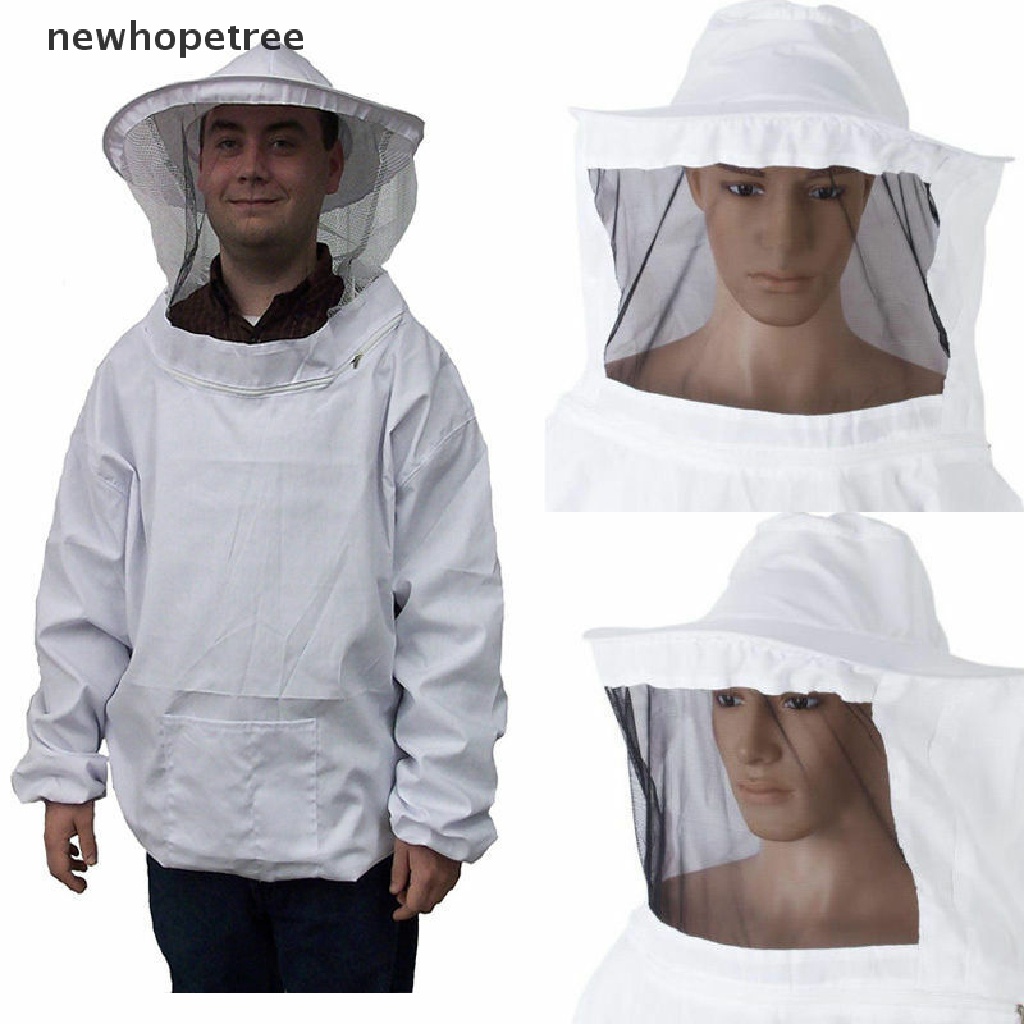newhopetree Protective Beekeeping Jacket Veil Smock Equipment Bee Keeping Hat Sleeve Suit OIK