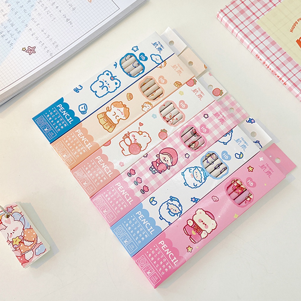 Bộ 10 Cây Bút Chì Kèm Gôm Tẩy Họa Tiết Hoạt Hình Dễ Thương