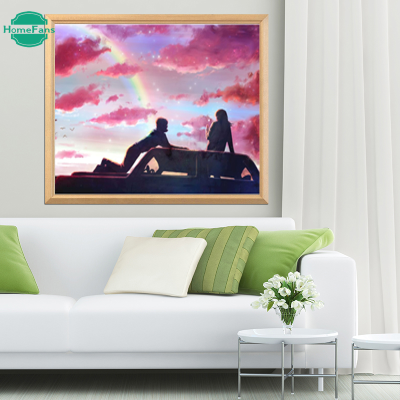 Bộ tranh đính đá tự làm 40x30cm 5D hình phong cảnh