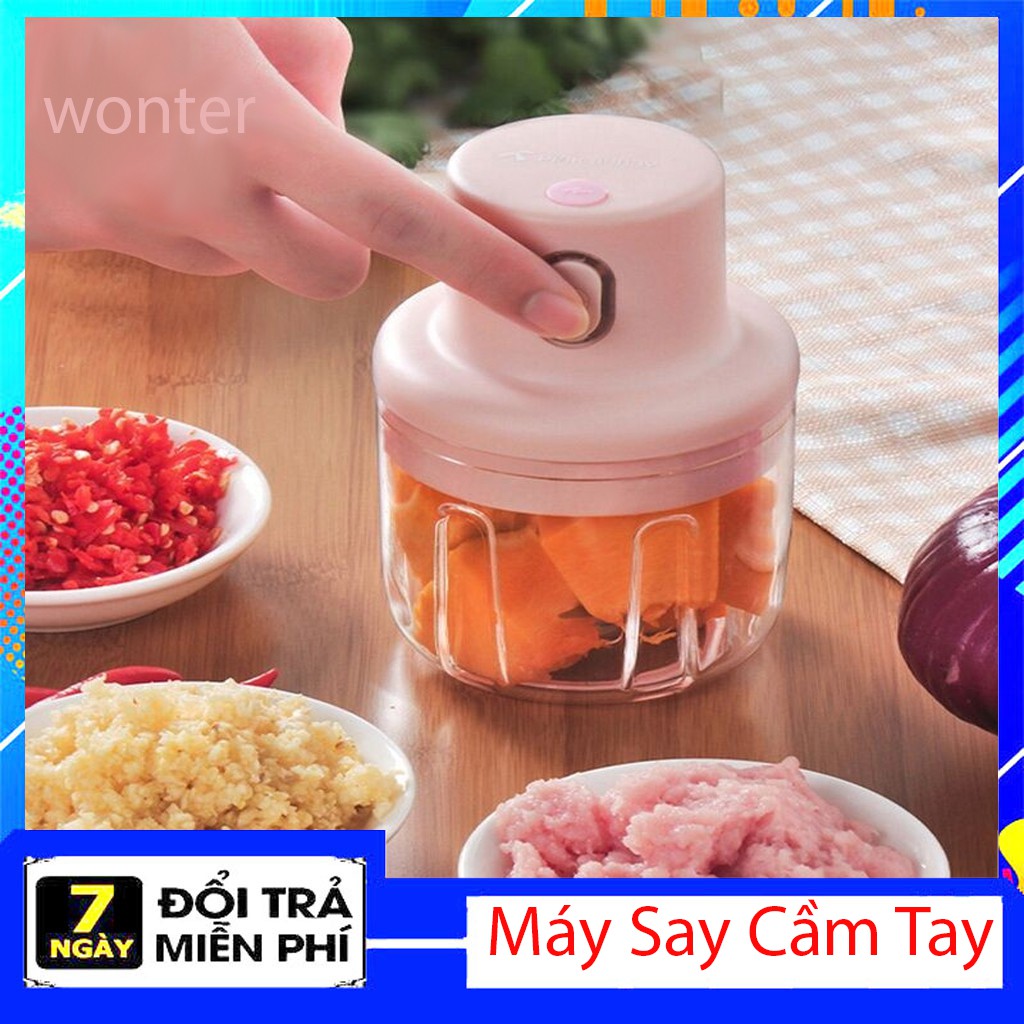 Máy Say Thực Phẩm Đa Năng Cầm Tay Nhỏ Gọn, Máy Say Mini Tự Động Dùng Sạc, Tiện Dụng Dễ Vệ Sinh