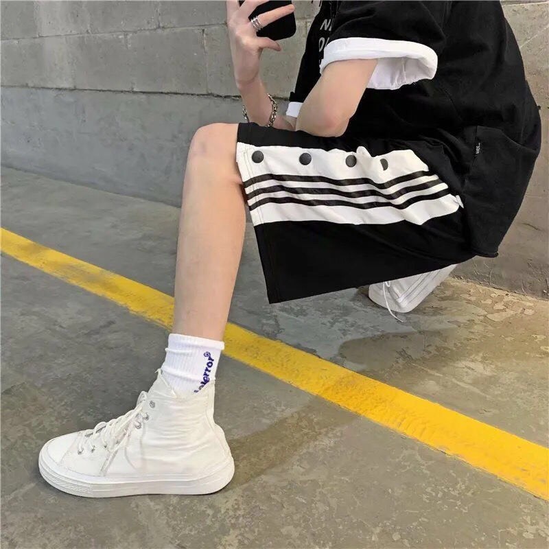 Quần short thể thao cúc bấm dáng rộng phong cách hàn quốc/ Quần đùi lửng nam nữ lưng cao bigsize trẻ trung_ranstore | BigBuy360 - bigbuy360.vn