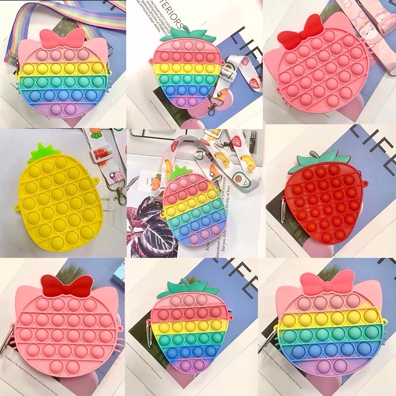 Túi đeo chéo nhỏ nhắn kiểu đồ chơi bấm bong bóng dễ thương cho trẻ em