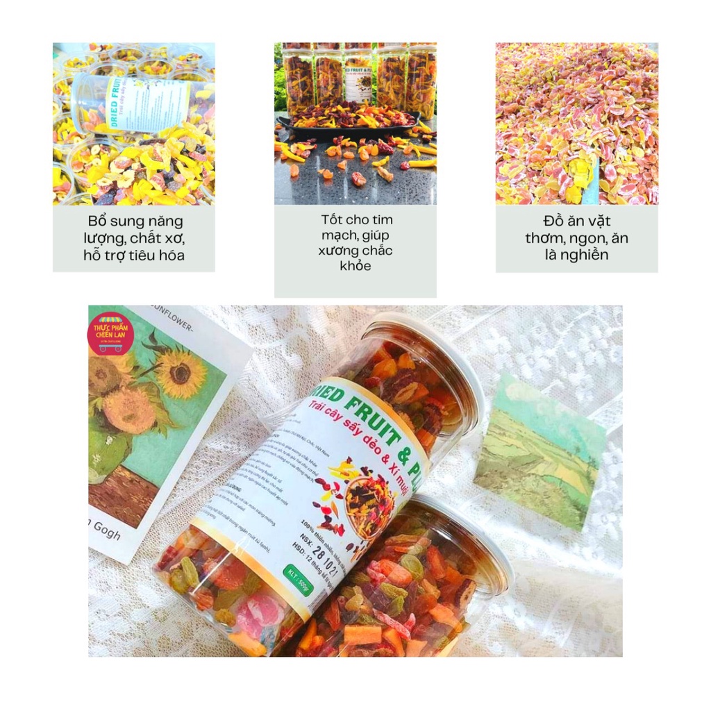 💟Trái Cây Sấy Dẻo và Xí Muội 💟 Thơm Ngon, Bổ Dưỡng hộp 250g, 500g