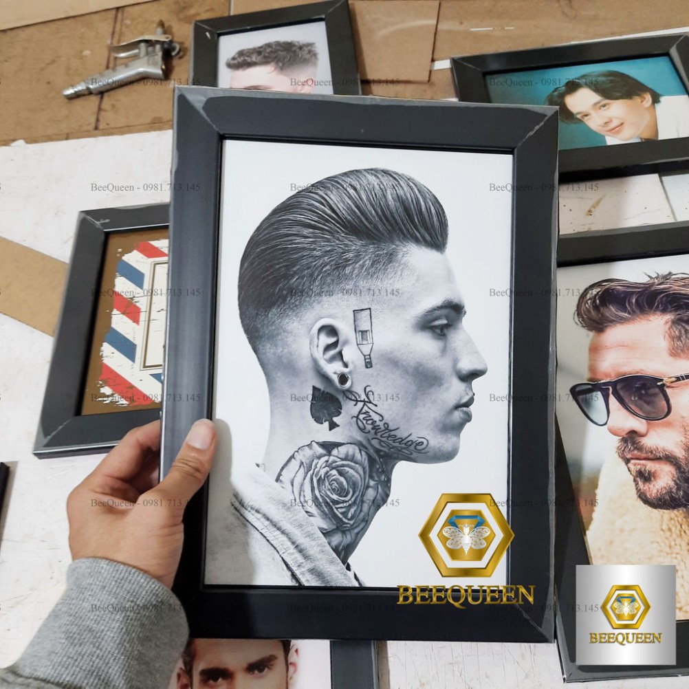 Bộ 9 Khung Tranh Trang Trí Quán Tóc Barbershop | TN1