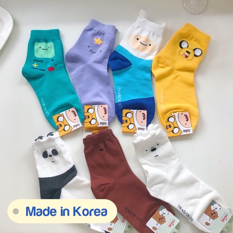 Tất/vớ unisex hoạt hình Adventure Time và We Bare Bears (chính hãng)