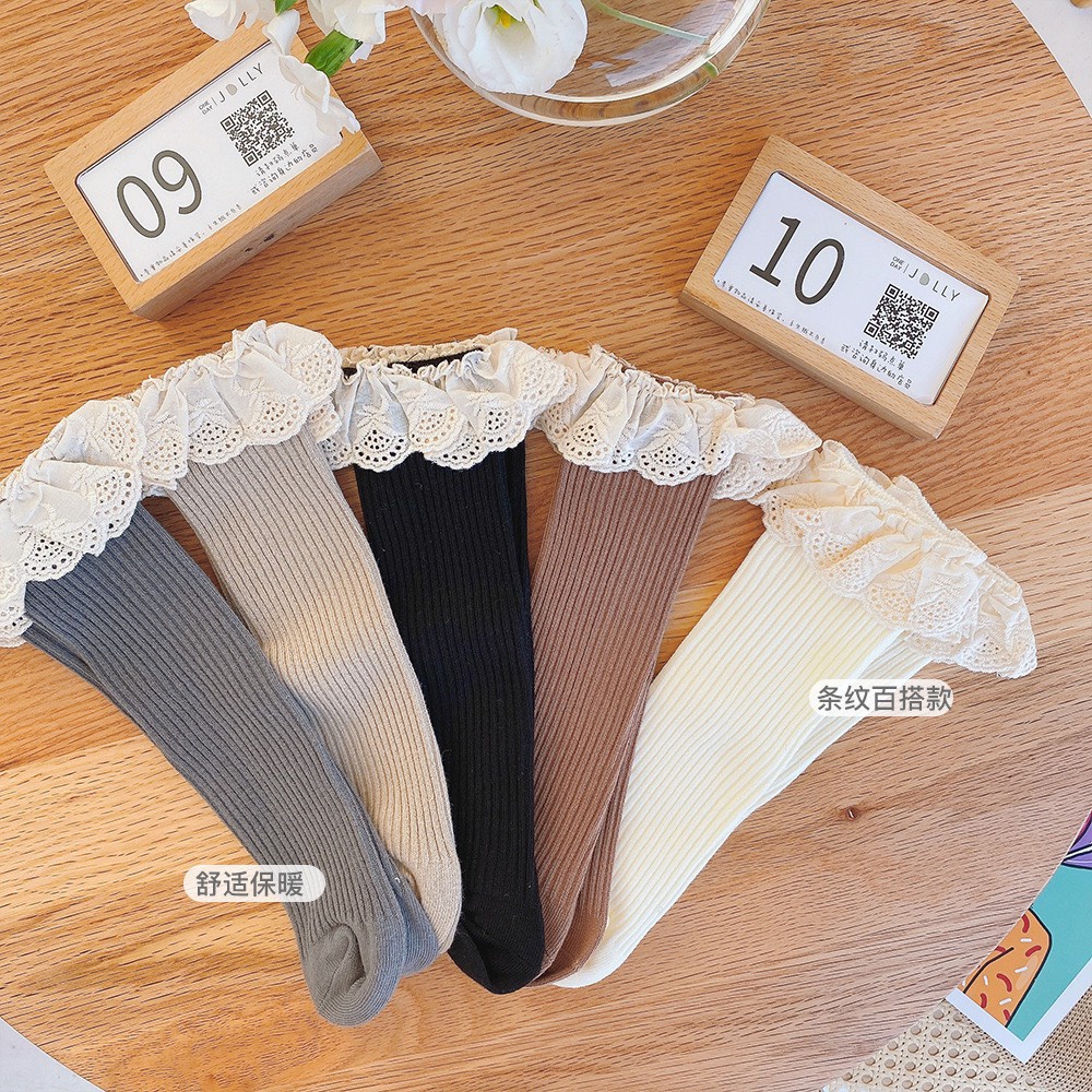 Tất/vớ đùi đính ren vintage cao cấp phong cách Hàn Quốc cho bé 0-8 tuổi mesocshop