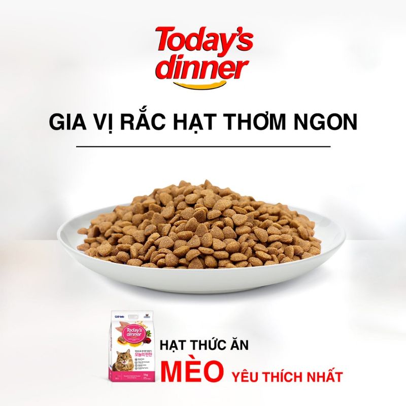 Thức ăn cho mèo Today's Dinner túi 1kg tăng cường keo ong chống oxy hoá tăng sức đề kháng