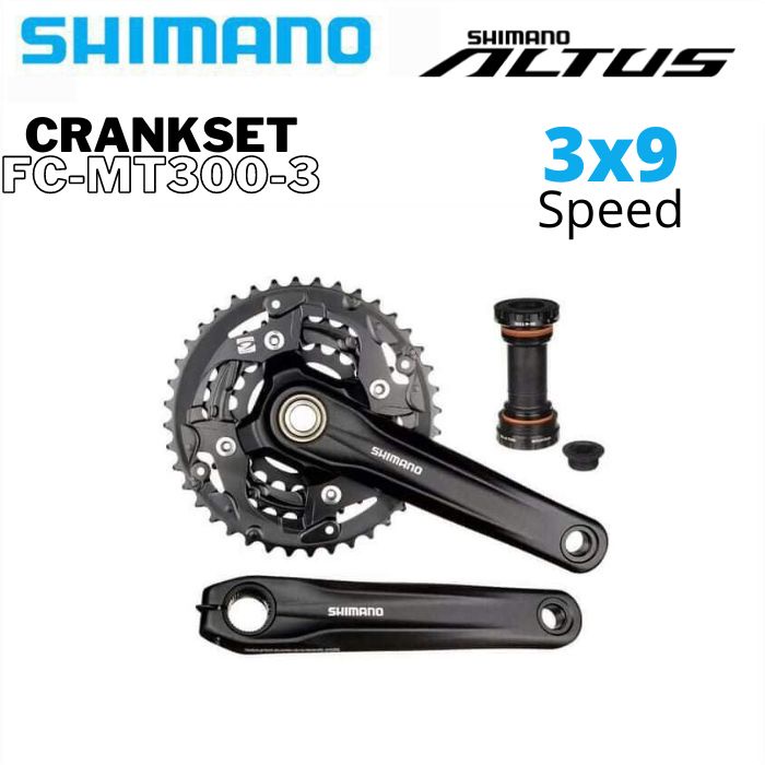 Đùi Đĩa Shimano ALTUS FC- MT300 Trục Cốt Rỗng 3x9 Tốc Độ 40-30-22T/44-32-22T 170 Mm/175 Mm BB MT500 Dành Cho Xe Trail MT