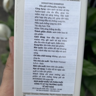 DẦU GỘI CHĂM SÓC TÓC RỤNG VÀ KÍCH THÍCH MỌC TÓC FRAMESI Morphosis Densifying 250ml