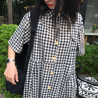 Đầm dài kẻ caro