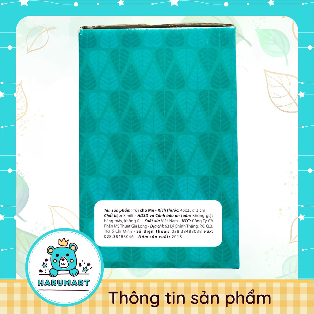 Túi xách thời trang màu xanh có hộp đựng kèm 45x33x13cm (quà Pampers)