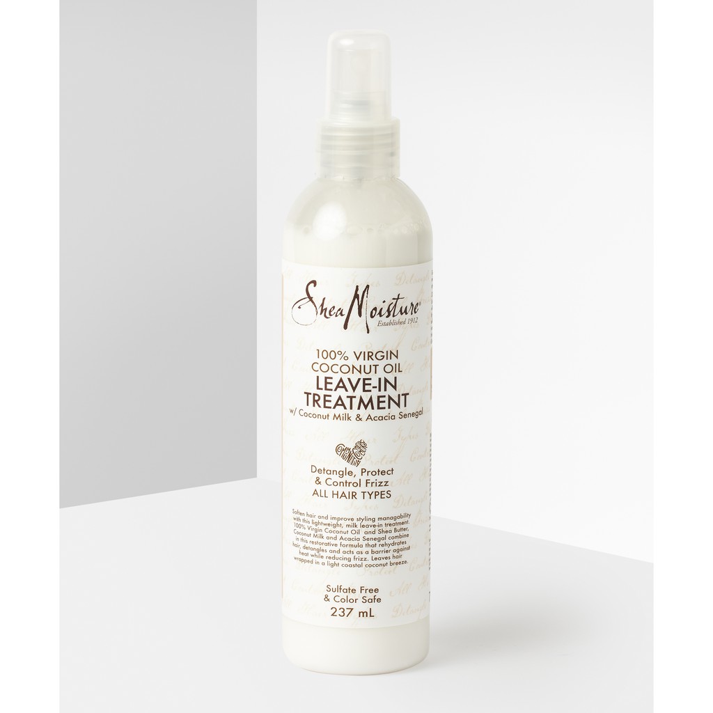 Bill US  - Xịt dưỡng tóc Sheamoisture 100% VIRGIN COCONUT OIL LEAVE IN TREATMENT 237ml Shea Moisture